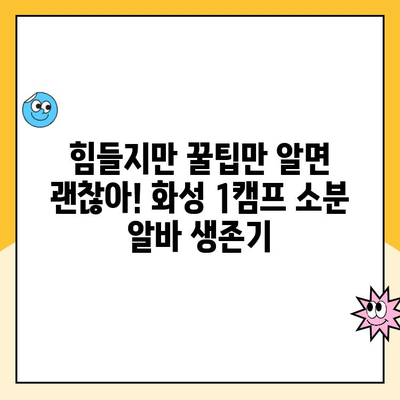 쿠팡 화성 1캠프 소분 알바, 꿀팁 대방출! | 알바 후기, 힘든 점, 꿀팁, 꿀팁