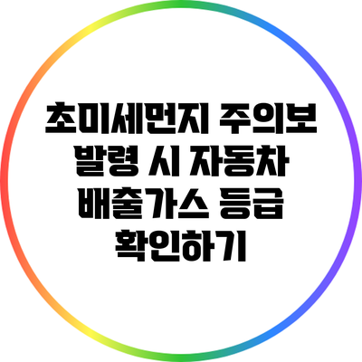 초미세먼지 주의보 발령 시 자동차 배출가스 등급 확인하기