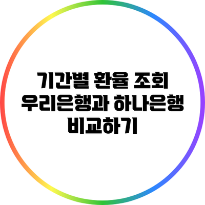 기간별 환율 조회: 우리은행과 하나은행 비교하기