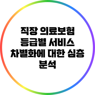 직장 의료보험 등급별 서비스 차별화에 대한 심층 분석